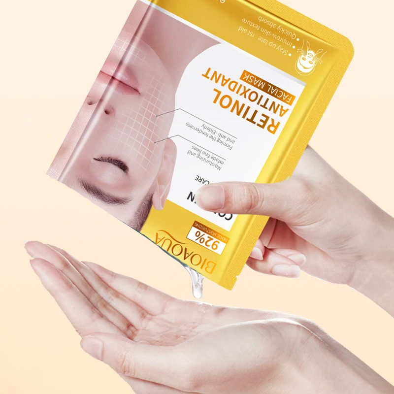 BIOAQUA Retinol & Collagen Facial Sheet Masks (15-Pack) — Firming, Hydrating, Nourishing