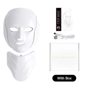 7-Color LED Light Therapy Face & Neck Mask — Wireless, 180-Bead Photon Therapy - Image 8