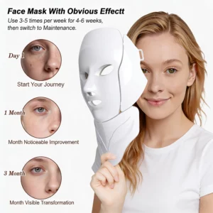 7-Color LED Light Therapy Face & Neck Mask — Wireless, 180-Bead Photon Therapy - Image 4