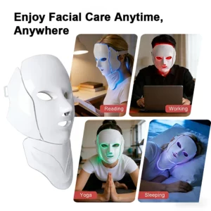 7-Color LED Light Therapy Face & Neck Mask — Wireless, 180-Bead Photon Therapy - Image 6