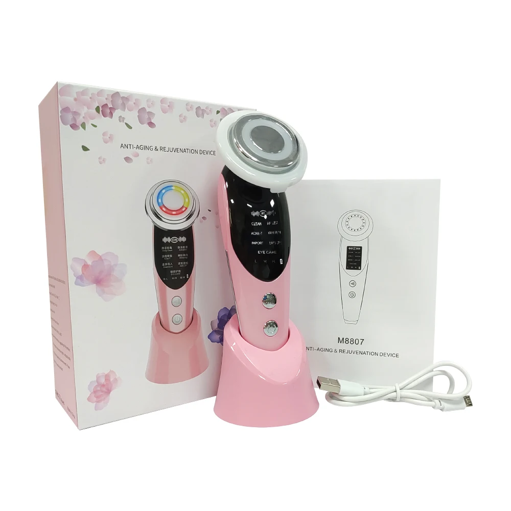 4-in-1 EMS Facial Beauty Device — Microcurrent, Vibration, Warm Massage & LED Light Therapy