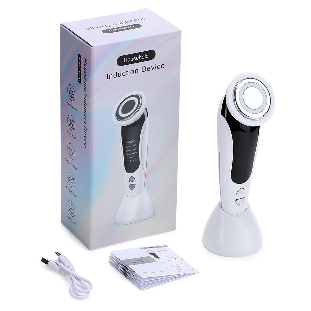 4-in-1 EMS Facial Beauty Device — Microcurrent, Vibration, Warm Massage & LED Light Therapy