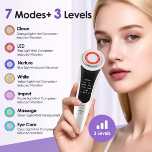 4-in-1 EMS Facial Beauty Device — Microcurrent, Vibration, Warm Massage & LED Light Therapy - Image 8