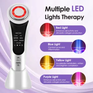 4-in-1 EMS Facial Beauty Device — Microcurrent, Vibration, Warm Massage & LED Light Therapy - Image 9