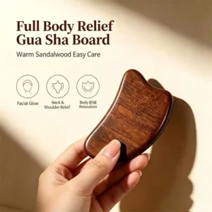 Sandalwood Gua Sha Facial Massage Comb with Anti-Static - Image 2