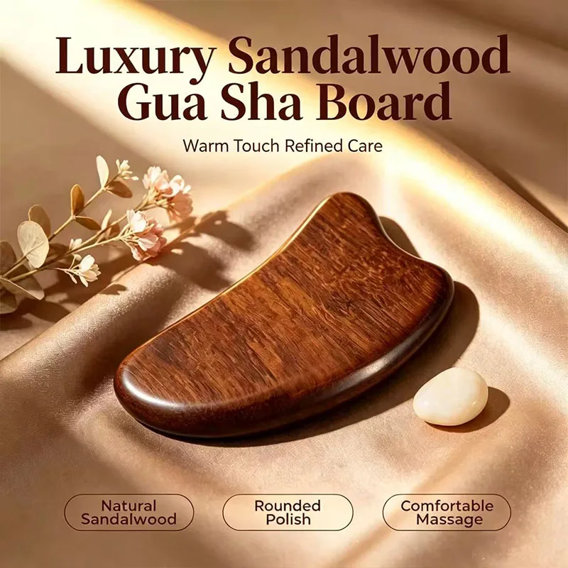 Sandalwood Gua Sha Facial Massage Comb with Anti-Static
