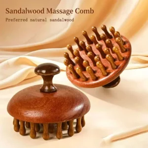 Sandalwood Gua Sha Facial Massage Comb with Anti-Static - Image 4