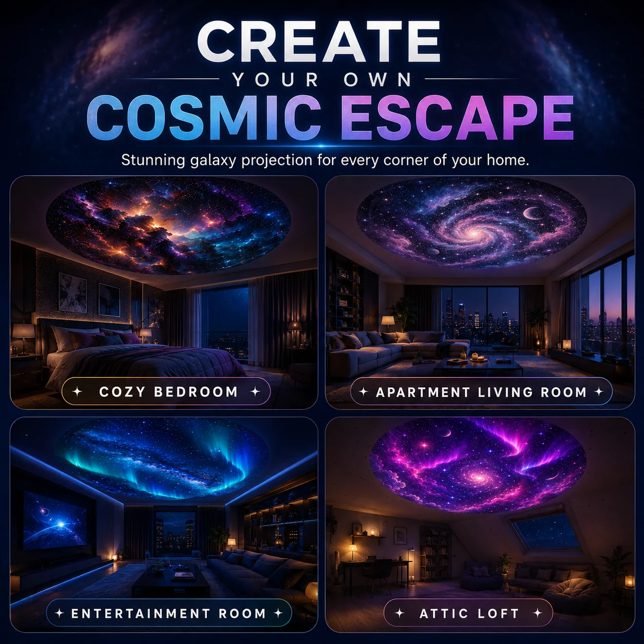 Starry Sky Nebula Projector Light with USB PowerSEO - Image 2
