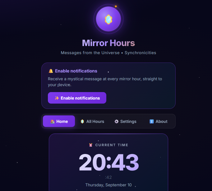 mirror hours application pwa