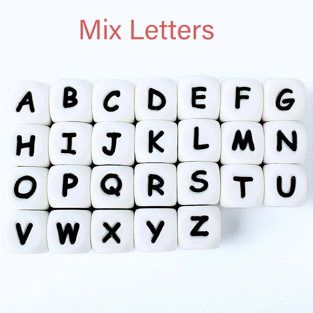 10Pcs 12mm Silicone Letter Beads12mm Silicone Letter Beads for DIY
