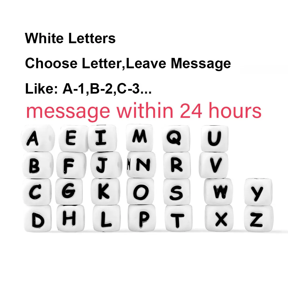 10Pcs 12mm Silicone Letter Beads12mm Silicone Letter Beads for DIY