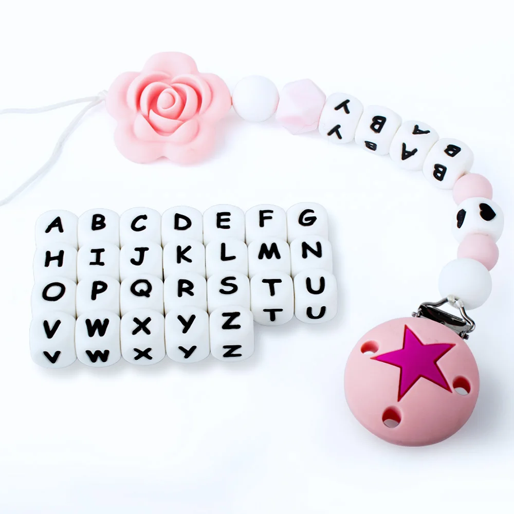 10Pcs 12mm Silicone Letter Beads12mm Silicone Letter Beads for DIY