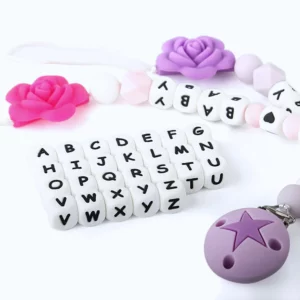 10Pcs 12mm Silicone Letter Beads12mm Silicone Letter Beads for DIY - Image 1