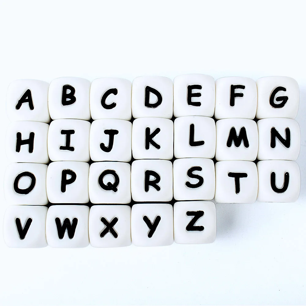 10Pcs 12mm Silicone Letter Beads12mm Silicone Letter Beads for DIY