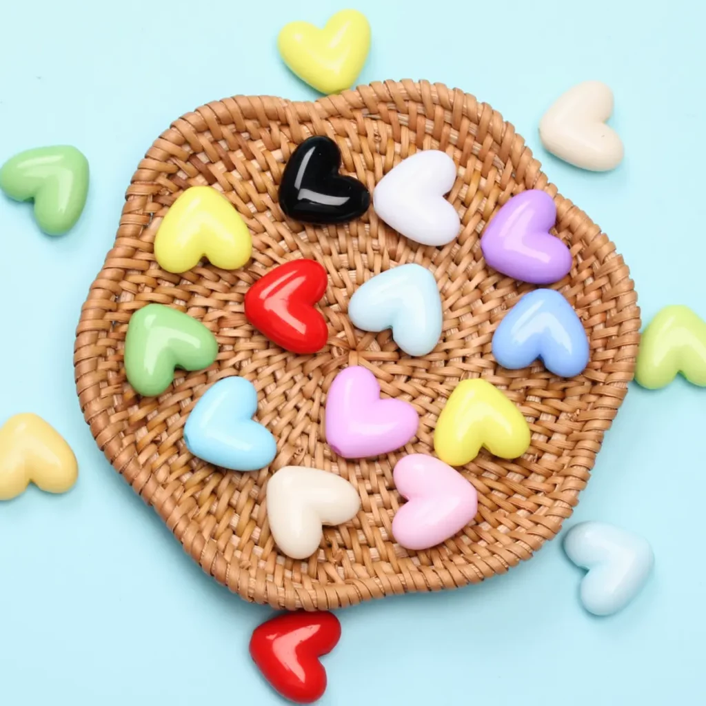 17mm Solid Color Love Heart Spacer Beads17mm Heart Spacer Beads for
