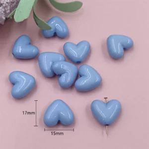 17mm Solid Color Love Heart Spacer Beads17mm Heart Spacer Beads for - Image 15