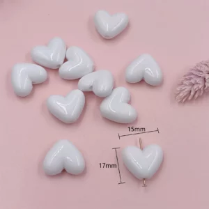 17mm Solid Color Love Heart Spacer Beads17mm Heart Spacer Beads for - Image 8