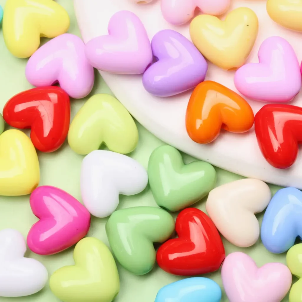 17mm Solid Color Love Heart Spacer Beads17mm Heart Spacer Beads for