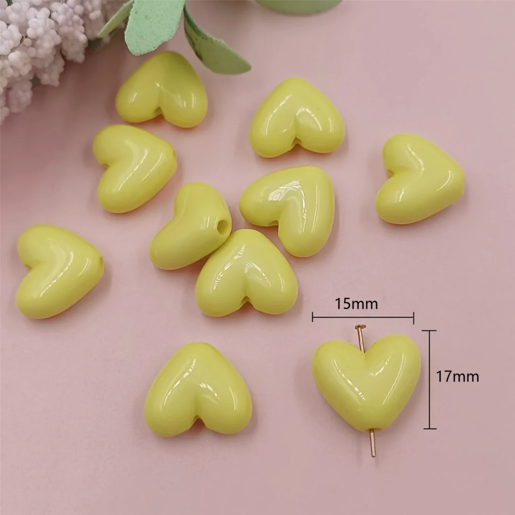 17mm Solid Color Love Heart Spacer Beads17mm Heart Spacer Beads for