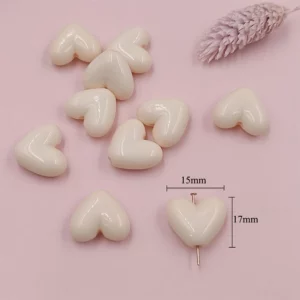 17mm Solid Color Love Heart Spacer Beads17mm Heart Spacer Beads for - Image 7