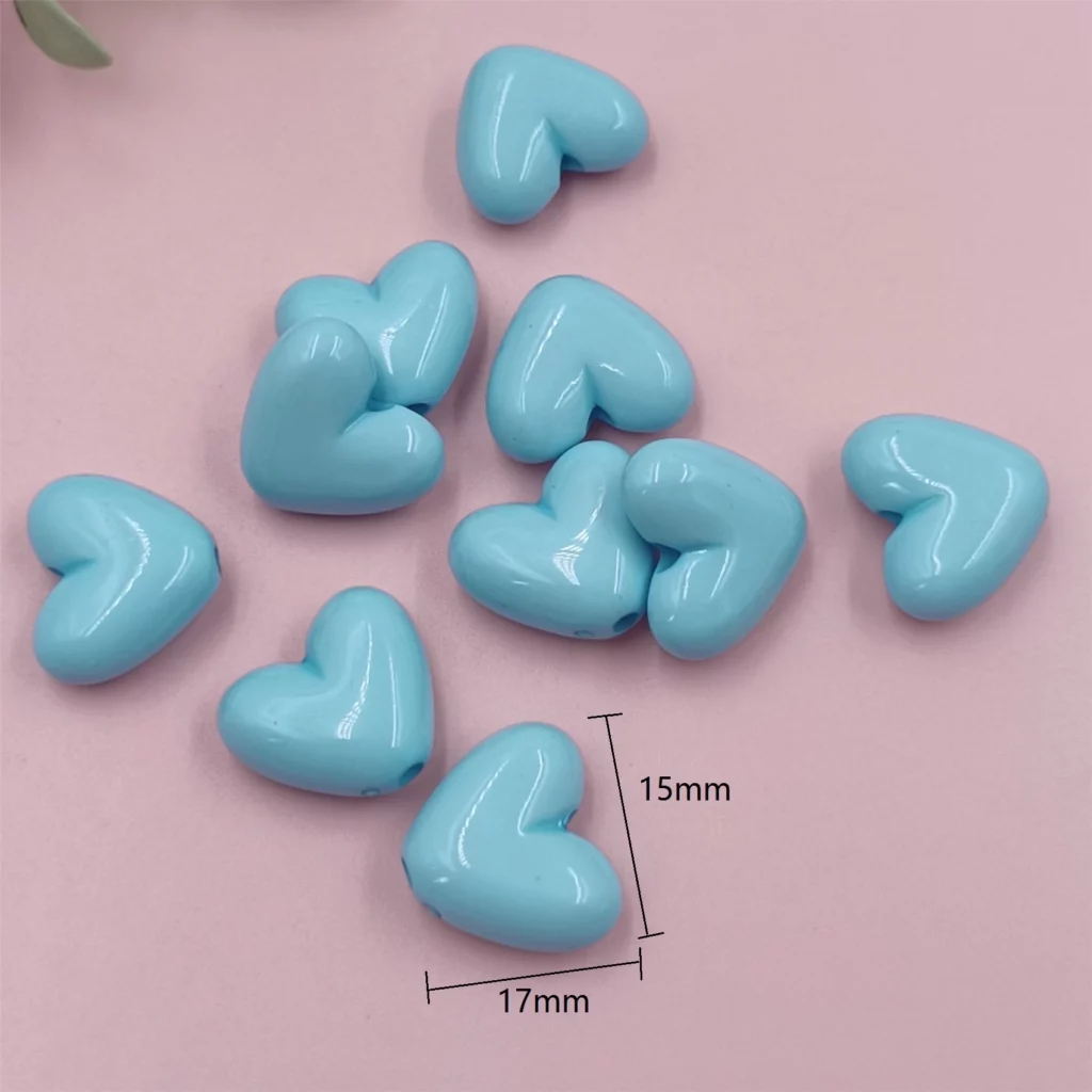 17mm Solid Color Love Heart Spacer Beads17mm Heart Spacer Beads for