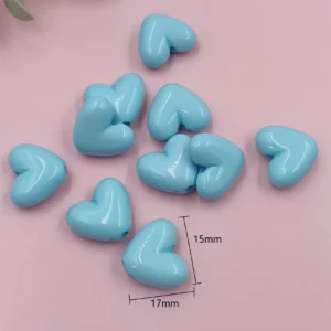 17mm Solid Color Love Heart Spacer Beads17mm Heart Spacer Beads for - Image 14
