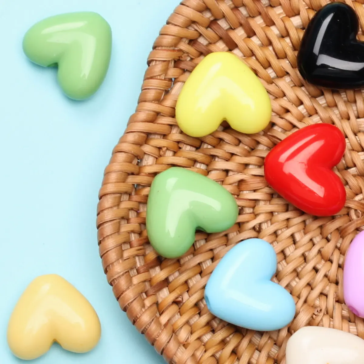 17mm Solid Color Love Heart Spacer Beads17mm Heart Spacer Beads for - Image 4