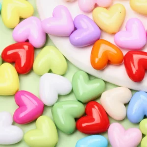 17mm Solid Color Love Heart Spacer Beads17mm Heart Spacer Beads for - Image 2