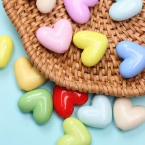 17mm Solid Color Love Heart Spacer Beads17mm Heart Spacer Beads for - Image 5