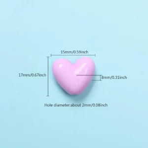 17mm Solid Color Love Heart Spacer Beads17mm Heart Spacer Beads for - Image 6