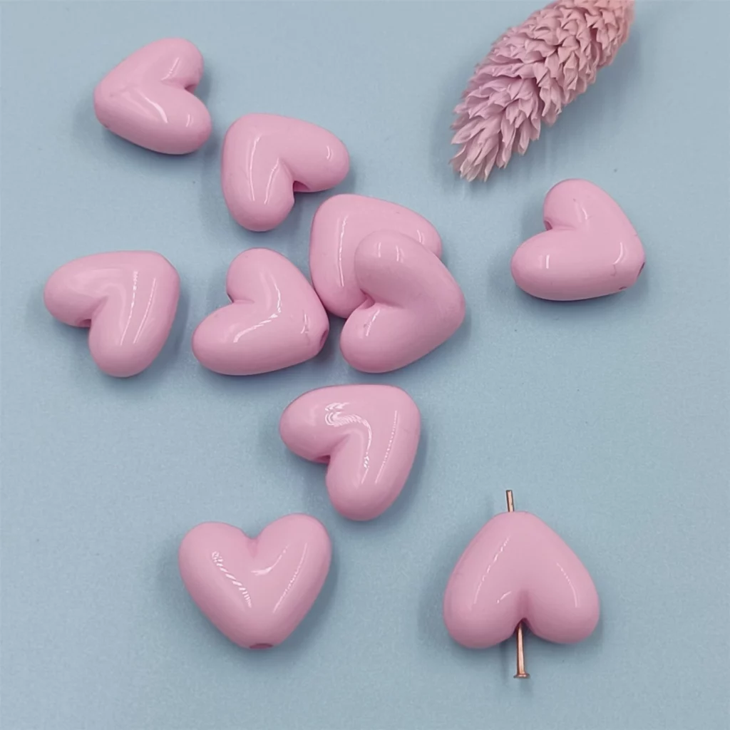 17mm Solid Color Love Heart Spacer Beads17mm Heart Spacer Beads for