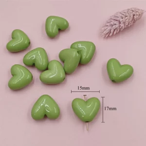 17mm Solid Color Love Heart Spacer Beads17mm Heart Spacer Beads for - Image 9