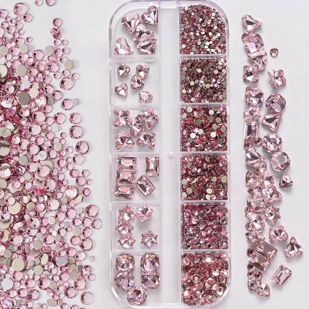 3D Clear Nail Art Rhinestones, 12 Mixed Shapes
3D Clear Nail Art