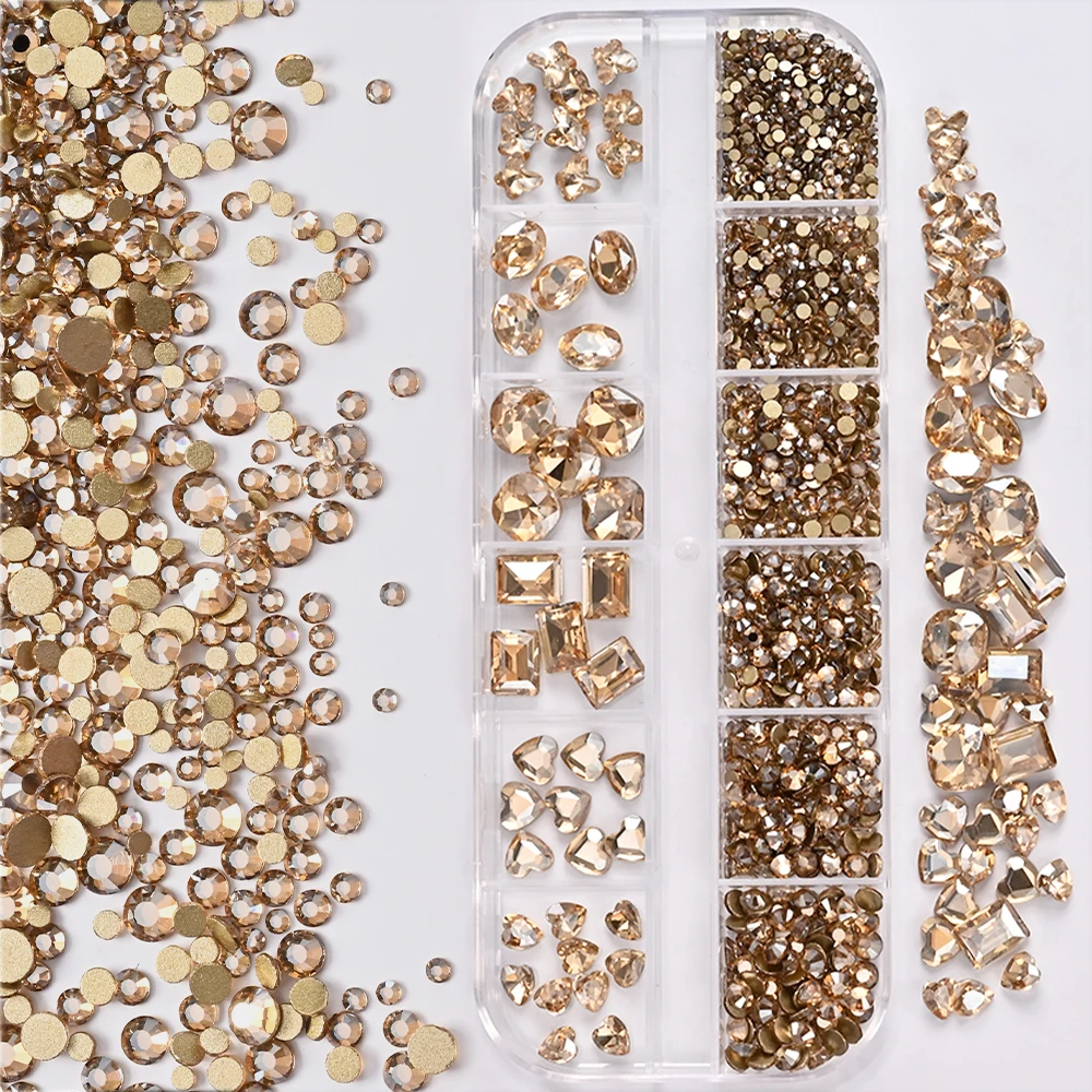 3D Clear Nail Art Rhinestones, 12 Mixed Shapes
3D Clear Nail Art