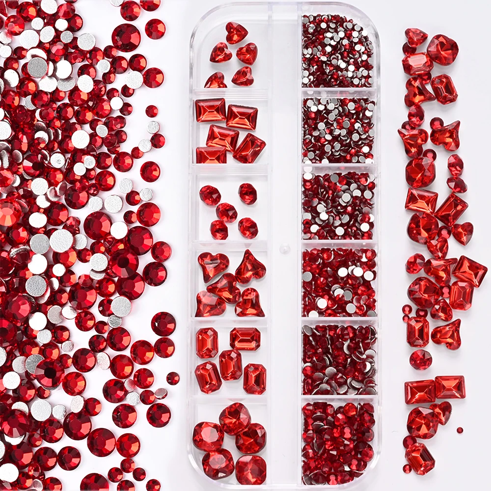 3D Clear Nail Art Rhinestones, 12 Mixed Shapes
3D Clear Nail Art