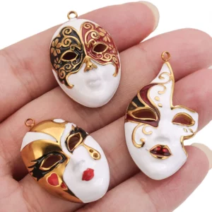 Mask Water Drop Evil Eye Stainless Steel CharmMask Water Drop Evil - Image 2