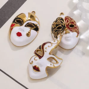 Mask Water Drop Evil Eye Stainless Steel CharmMask Water Drop Evil - Image 3