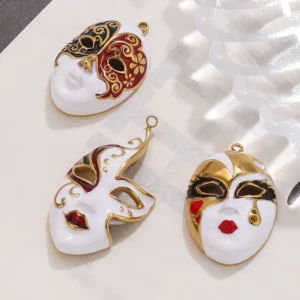 Mask Water Drop Evil Eye Stainless Steel CharmMask Water Drop Evil - Image 4