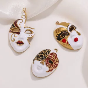 Mask Water Drop Evil Eye Stainless Steel CharmMask Water Drop Evil - Image 1