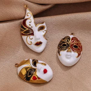 Mask Water Drop Evil Eye Stainless Steel CharmMask Water Drop Evil - Image 6