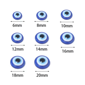 Blue Evil Eye Resin Cabochon BeadsBlue Evil Eye Resin Cabochons - Image 2