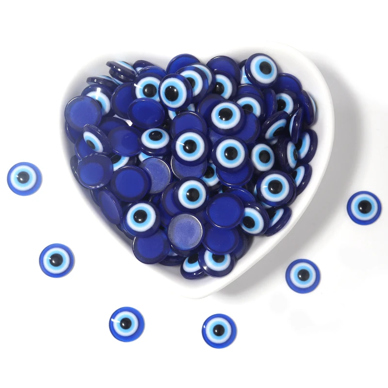 Blue Evil Eye Resin Cabochon BeadsBlue Evil Eye Resin Cabochons