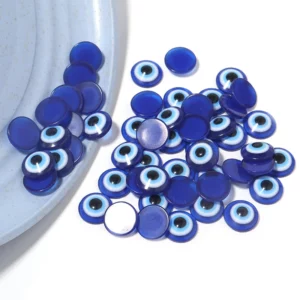 Blue Evil Eye Resin Cabochon BeadsBlue Evil Eye Resin Cabochons - Image 1