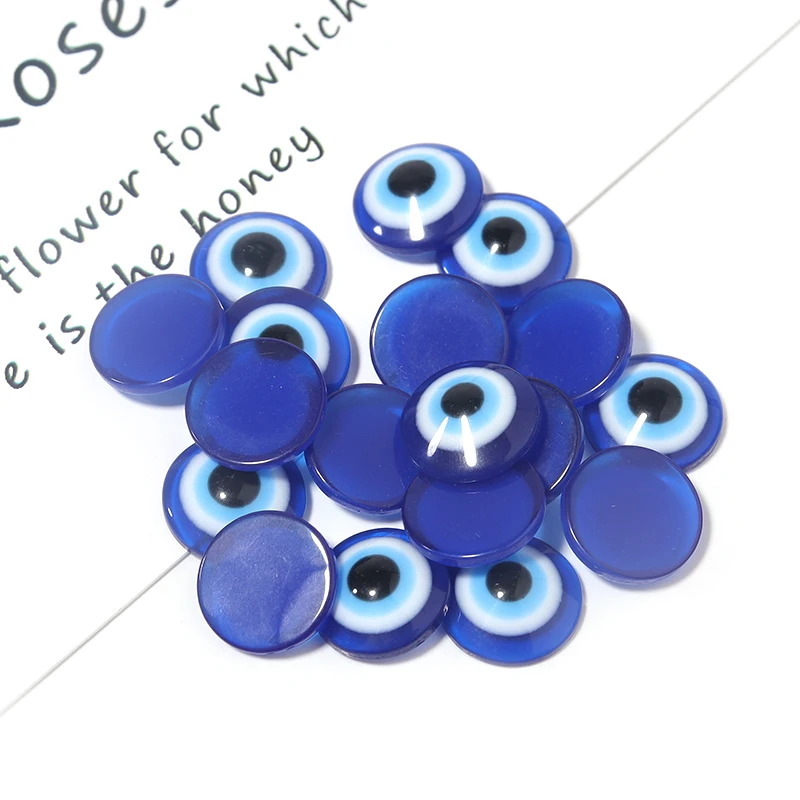 Blue Evil Eye Resin Cabochon BeadsBlue Evil Eye Resin Cabochons