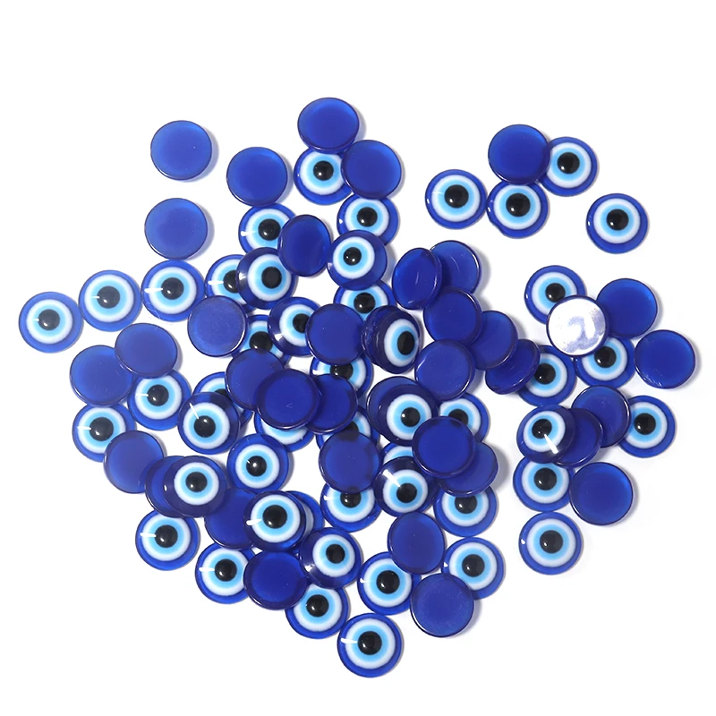 Blue Evil Eye Resin Cabochon BeadsBlue Evil Eye Resin Cabochons