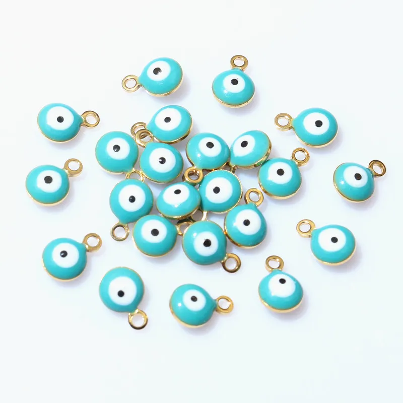 Evil Eye Ball Enamel Charms, 8.5x6mmEvil Eye Ball Enamel Charms
