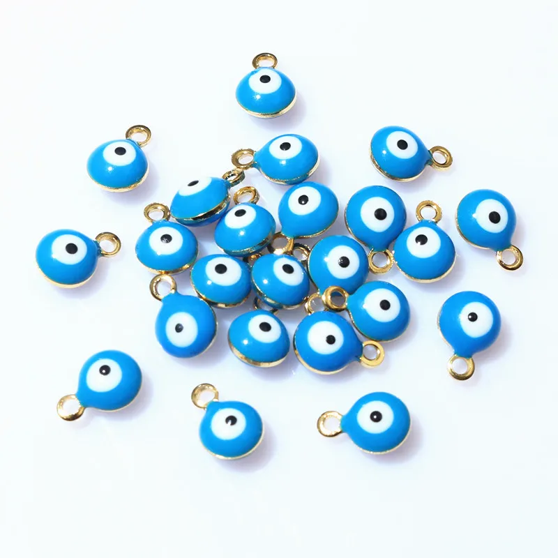 Evil Eye Ball Enamel Charms, 8.5x6mmEvil Eye Ball Enamel Charms