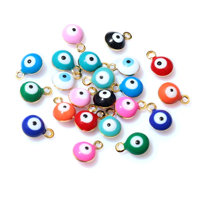 Evil Eye Ball Enamel Charms, 8.5x6mmEvil Eye Ball Enamel Charms