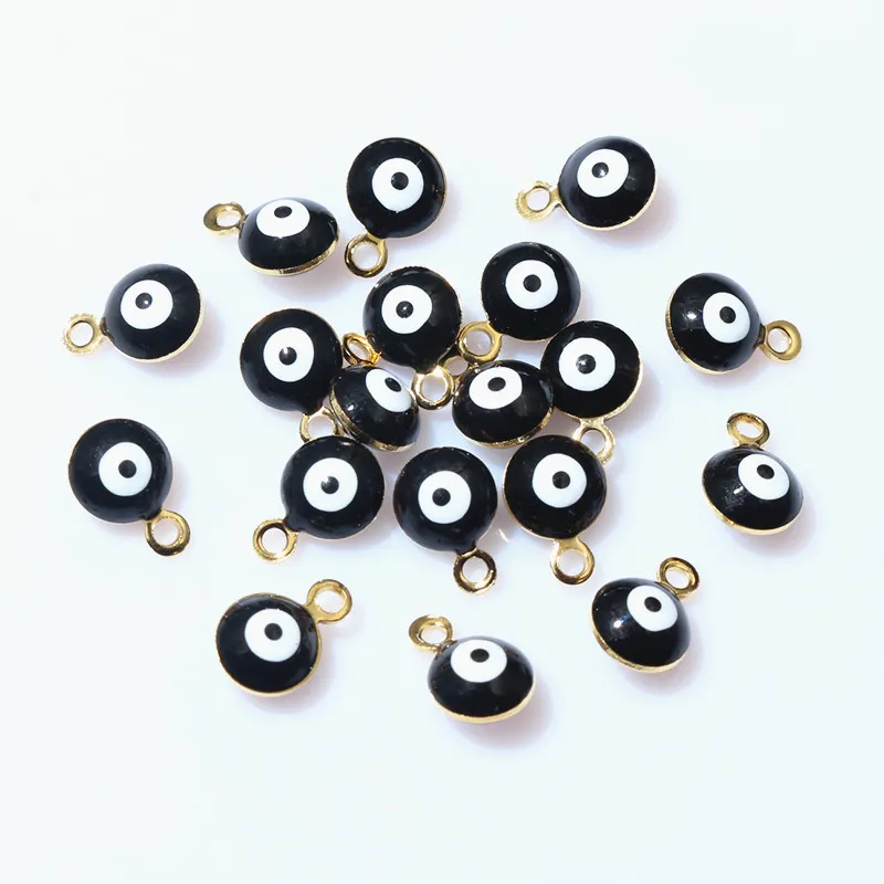Evil Eye Ball Enamel Charms, 8.5x6mmEvil Eye Ball Enamel Charms