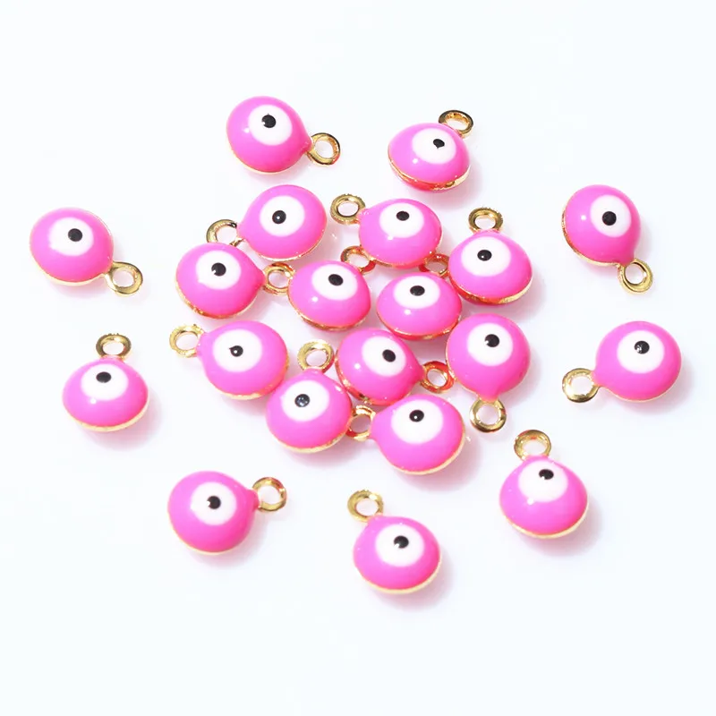 Evil Eye Ball Enamel Charms, 8.5x6mmEvil Eye Ball Enamel Charms